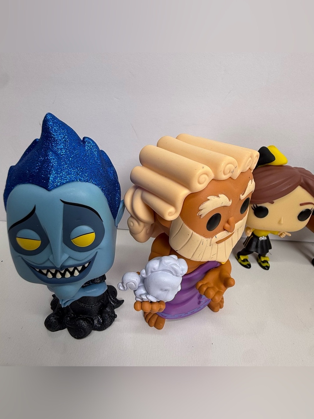 Funko Pop Lot Disney Harlequin 212 Benson 618 Zeus 593 Hades Emma Watkins Carl - Picture 2 of 5